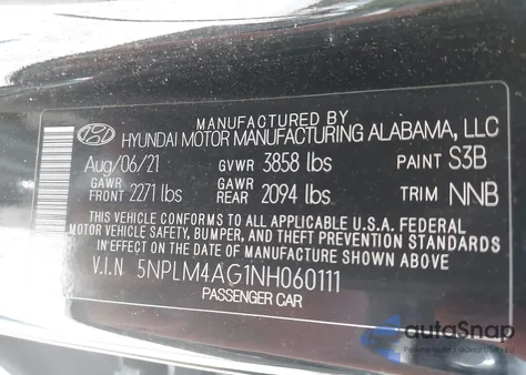2022 Hyundai Elantra Sel from USA, damaged, VIN 5NPLM4AG1NH060111
